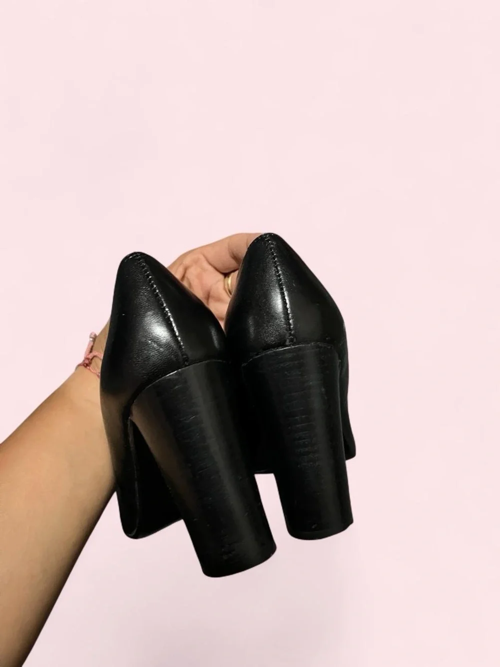 Size 7 Black Tassel Block Heel Pumps - Brand